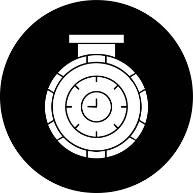 Duvar Saati simgesi, vektör illüstrasyonu basit tasarım