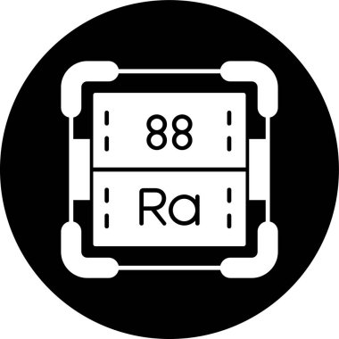 Radyum simgesi, vektör illüstrasyonu basit tasarım