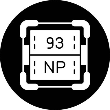 Neptunyum simgesi, vektör illüstrasyonu basit tasarım