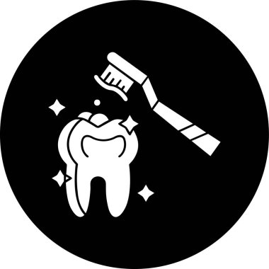 Diş Temizleme simgesi, vektör illüstrasyonu basit tasarım