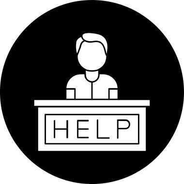 Yardım Masası simgesi, vektör illüstrasyonu basit tasarım