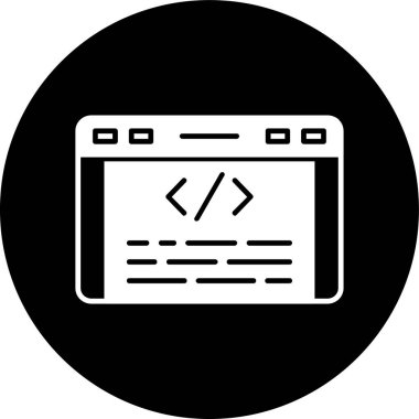 Kod simgesi, vektör illüstrasyonu basit tasarım