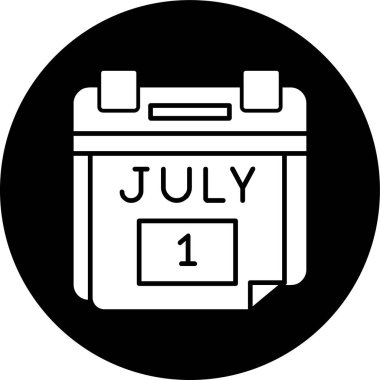 1 Temmuz Tarih simgesi, vektör illüstrasyonu basit tasarım