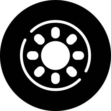 Güneş simgesi, vektör illüstrasyonu basit tasarım