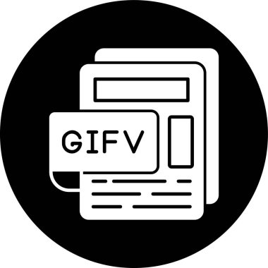 GIFV Dosya simgesi, vektör illüstrasyonu basit tasarım