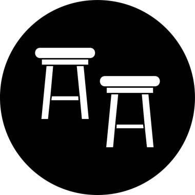 Tabure simgesi, vektör illüstrasyonu basit tasarım