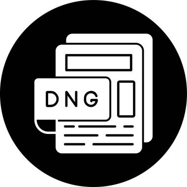 DNG Dosya simgesi, vektör illüstrasyonu basit tasarım