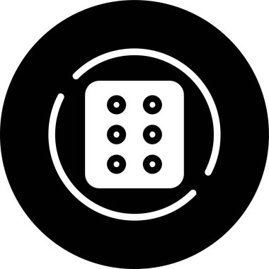 Dice-6 simgesi, vektör illüstrasyonu basit tasarım