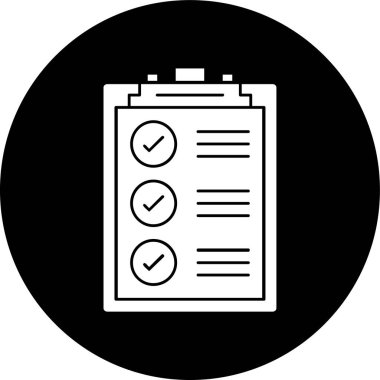 kontrol listesi simgesi, vektör illüstrasyonu basit tasarım