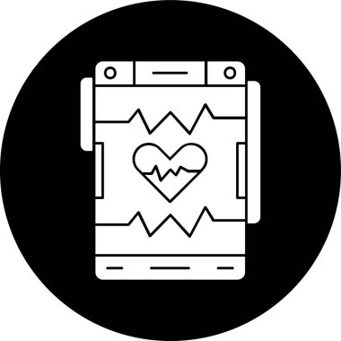 kalp atış hızı simgesi, vektör illüstrasyonu basit tasarım