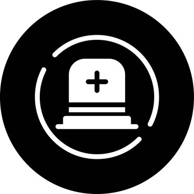 mezar taşı simgesi, vektör illüstrasyonu basit tasarım