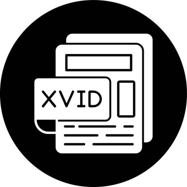 XVID Dosya simgesi, vektör illüstrasyonu basit tasarım