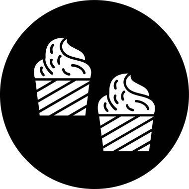 cupcake simgesi, vektör illüstrasyonu basit tasarım