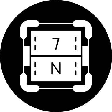 Nitrojen simgesi, vektör illüstrasyonu basit tasarım