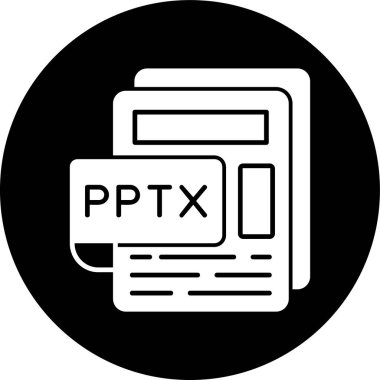 PPTX dosya simgesi, vektör illüstrasyonu basit tasarım
