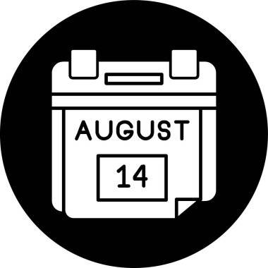 14 Ağustos Tarih simgesi, vektör illüstrasyonu basit tasarım