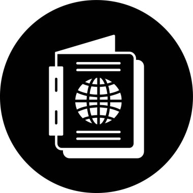 Pasaport simgesi, vektör illüstrasyonu basit tasarım