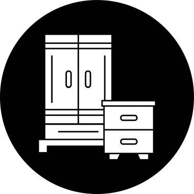 Mobilya simgesi, vektör illüstrasyonu basit tasarım