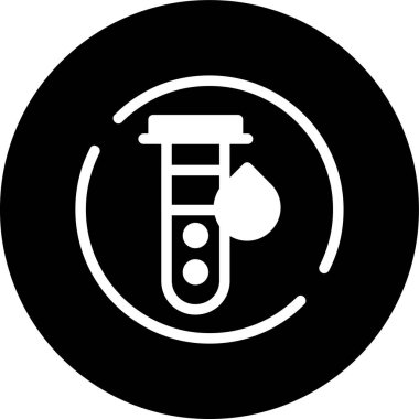 Kan testi tüp simgesi, vektör illüstrasyonu basit tasarım