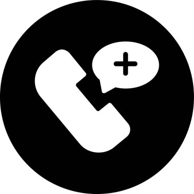 Acil durum çağrı simgesi, vektör illüstrasyonu basit tasarım