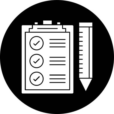 kontrol listesi simgesi, vektör illüstrasyonu basit tasarım