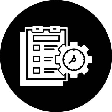 zaman yönetimi simgesi, vektör illüstrasyonu basit tasarım