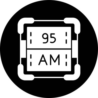 Americium simgesi, vektör illüstrasyonu basit tasarım