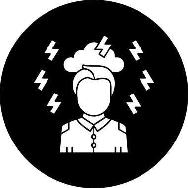 Stres simgesi, vektör illüstrasyonu basit tasarım