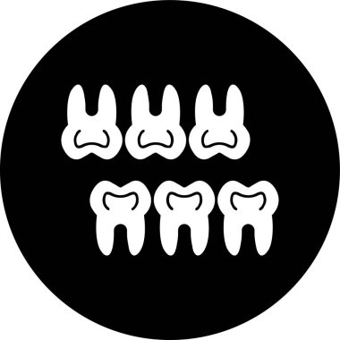 Diş simgesi, vektör illüstrasyonu basit tasarım