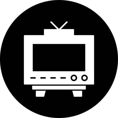 TV simgesi, vektör illüstrasyonu basit tasarım