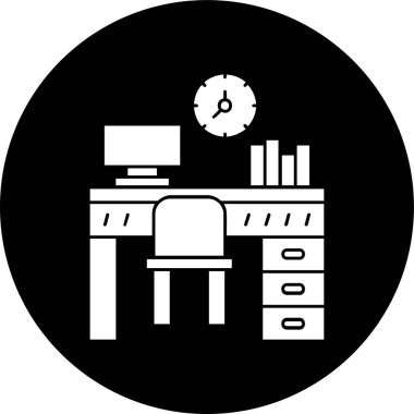 İş yeri simgesi, vektör illüstrasyonu basit tasarım