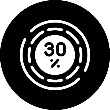 Yüzde-30 simgesi, vektör illüstrasyonu basit tasarım