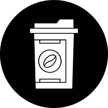 Kahve fincanı simgesi, vektör çizimi basit tasarım