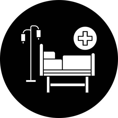 yatak simgesi, vektör illüstrasyonu basit tasarım