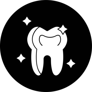 Diş simgesi, vektör illüstrasyonu basit tasarım