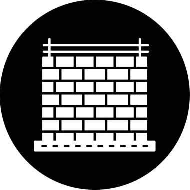 Duvar simgesi, vektör illüstrasyonu basit tasarım