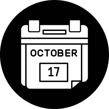 17 Ekim Tarih simgesi, vektör illüstrasyonu basit tasarım