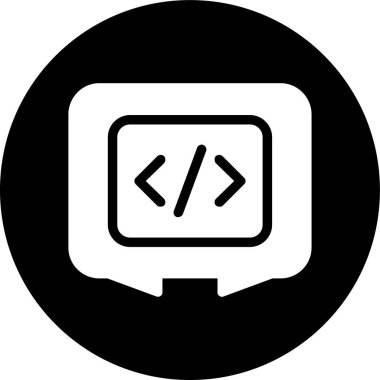 Yorum kodu simgesi, vektör illüstrasyonu basit tasarım