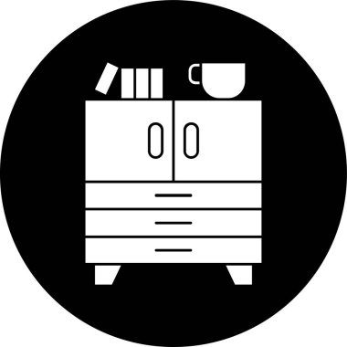 Kabine simgesi, vektör illüstrasyonu basit tasarım