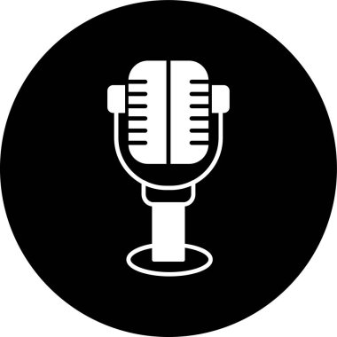 mikrofon simgesi, vektör illüstrasyonu basit tasarım