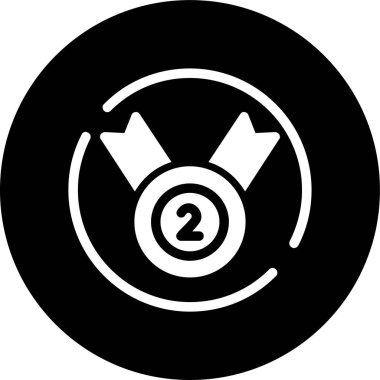 İkinci Ödül simgesi, vektör illüstrasyonu basit tasarım