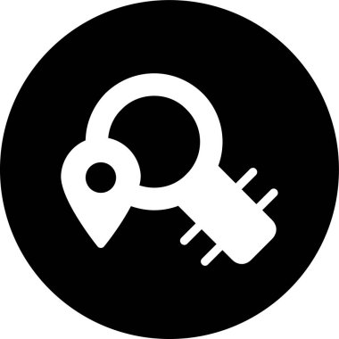 Arama Konumu simgesi, vektör illüstrasyonu basit tasarım