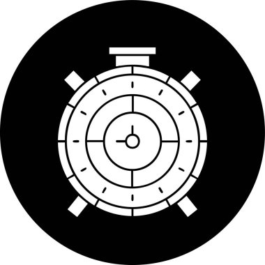 Duvar Saati simgesi, vektör illüstrasyonu basit tasarım