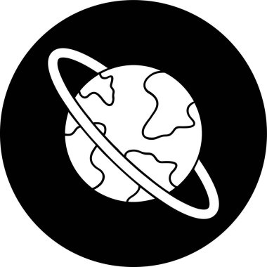 gezegen simgesi, vektör illüstrasyonu basit tasarım