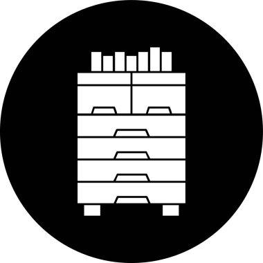 Çekmeceler simgesi, vektör illüstrasyonu basit tasarım