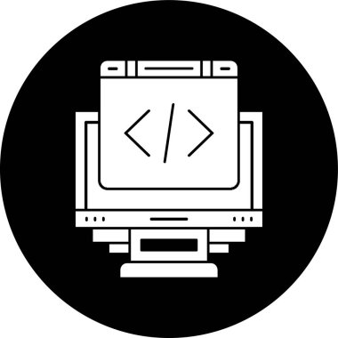 Coding icon, vector illustration simple design