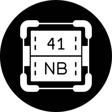 Niyobiyum simgesi, vektör illüstrasyonu basit tasarım