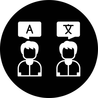 Dil simgesi, vektör illüstrasyonu basit tasarım