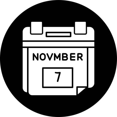 7 Kasım Tarih simgesi, vektör illüstrasyonu basit tasarım