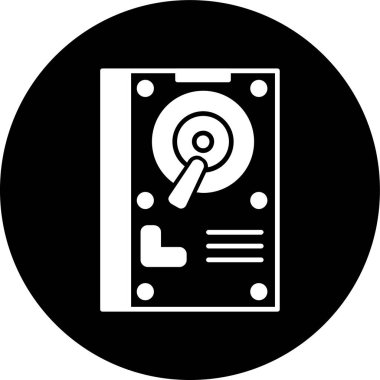 Sabit disk simgesi, vektör illüstrasyonu basit tasarım